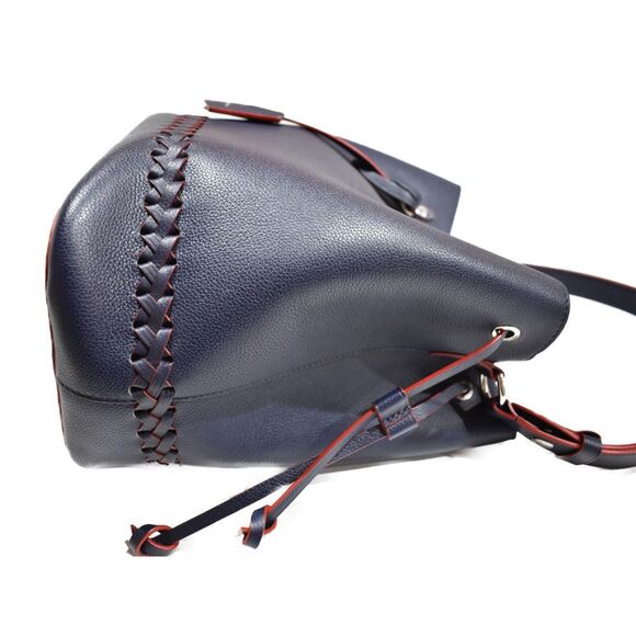 Louis Vuitton LockMe Bucket Navy Red Calf Leather Shoulder Bag - Picture 4 of 7